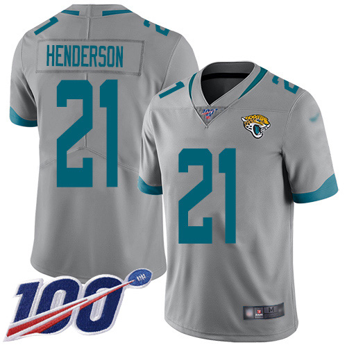 Jacksonville Jaguars #21 C.J. Henderson Silver Youth Stitched NFL Limited Inverted Legend 100th Season Jersey